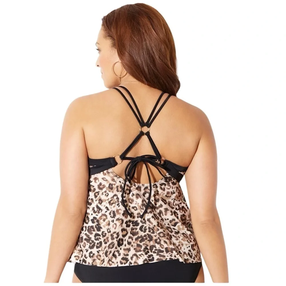 NWT | SWIMSUITS FOR ALL LOOP STRAP TROPICAL TANKINI | SIZE: 12